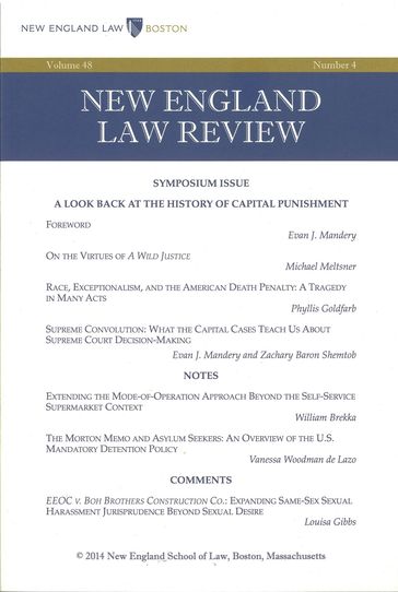 New England Law Review: Volume 48, Number 4 - Summer 2014 - New England Law Review