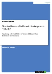 Nominal Forms of Address in Shakespeare