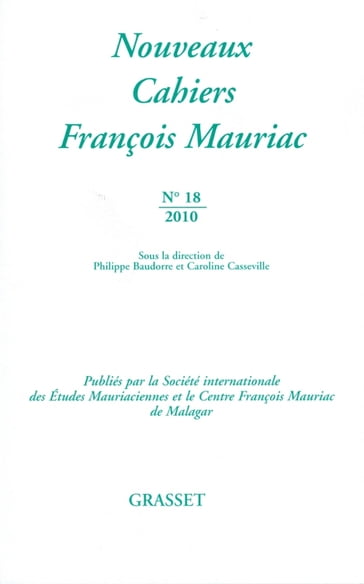 Nouveaux cahiers François Mauriac N°18 - François Mauriac