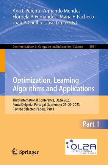 Optimization, Learning Algorithms and Applications