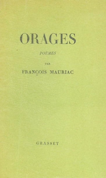 Orages - François Mauriac