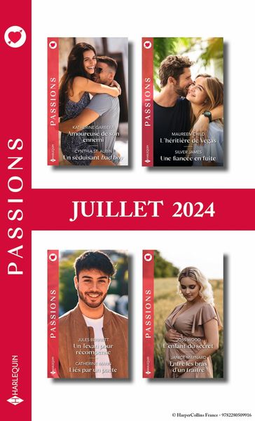 Pack mensuel Passions - 8 romans (Juillet 2024) - Collectif