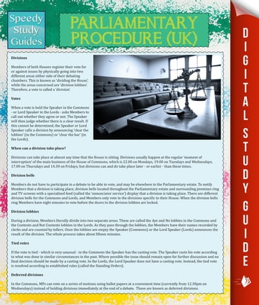 Parliamentary Procedure (UK) (Speedy Study Guide) - Speedy Publishing