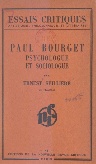 Paul Bourget - Ernest Seillière