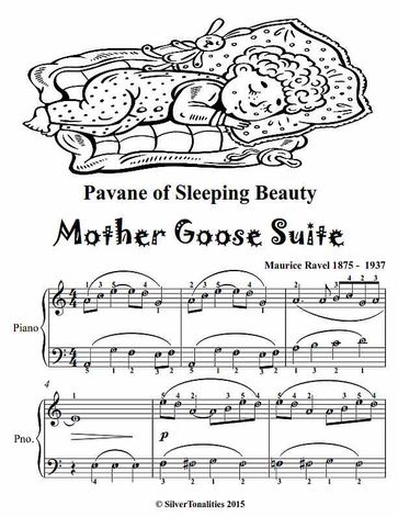 Pavane of Sleeping Beauty Mother Goose Suite Easy Piano Sheet Music - Maurice Ravel