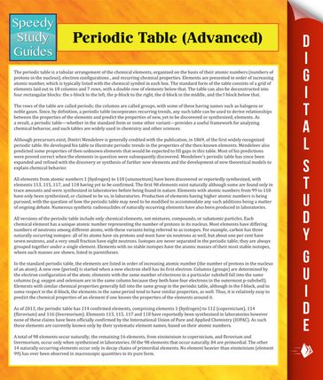 Periodic Table (Advanced) - Speedy Publishing