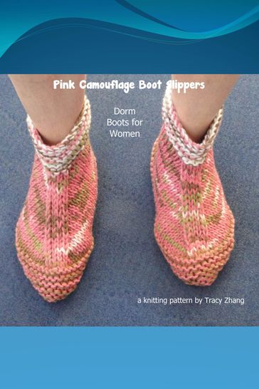 Pink Camouflage Boot Slippers Knitting Pattern - Tracy Zhang