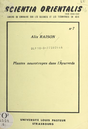 Plantes neurotropes dans l'yurveda - Alix Raison
