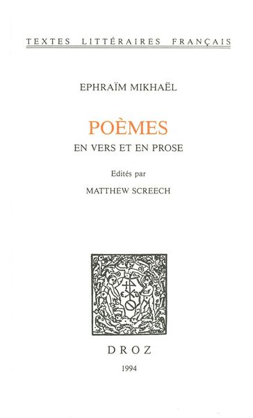 Poèmes en vers et en prose - Ephraim Mikhael