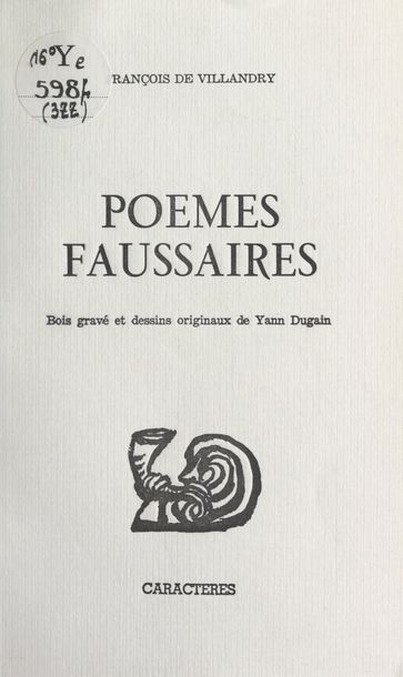 Poèmes faussaires - Bruno Durocher - François de Villandry