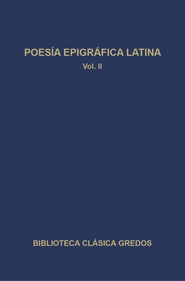 Poesía epigráfica latina II - varios Autores
