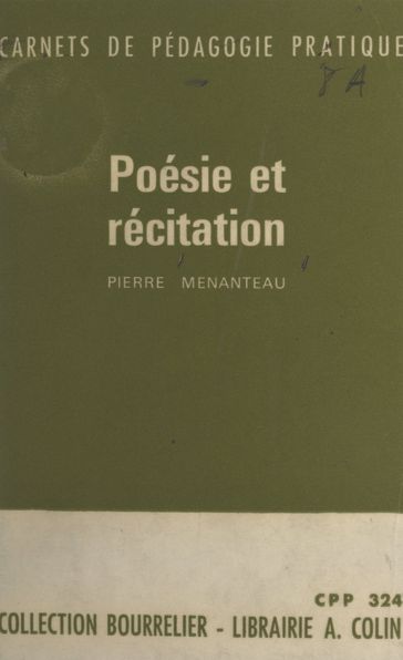 Poésie et récitation - Pierre Menanteau