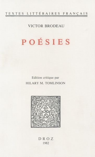 Poésies - Victor Brodeau