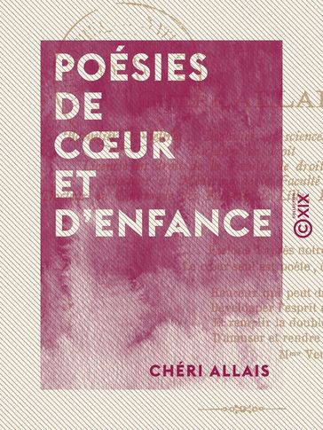 Poésies de coeur et d'enfance - Chéri Allais