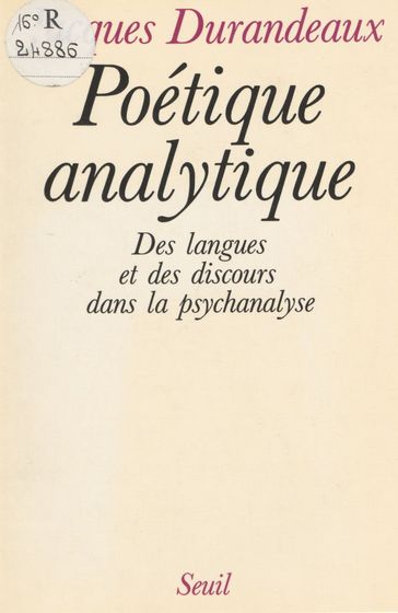 Poétique analytique - Jacques Durandeaux
