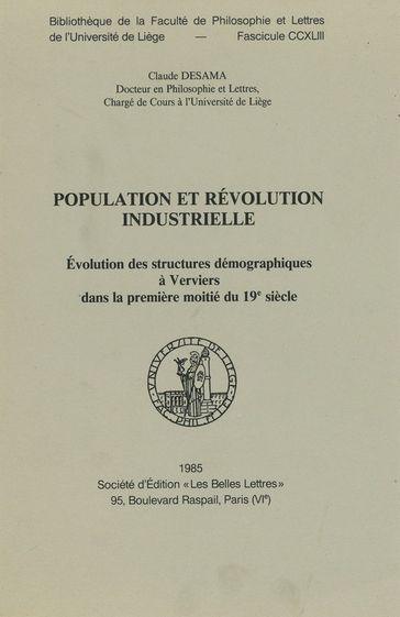 Population et révolution industrielle - Claude Desama