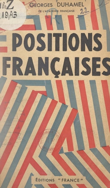 Positions françaises - Georges Duhamel