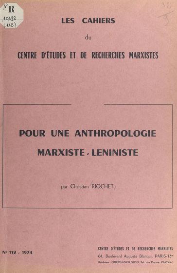 Pour une anthropologie marxiste-léniniste - Centre d