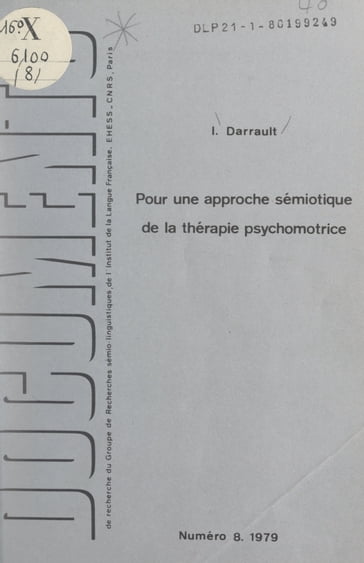 Pour une approche sémiotique de la thérapie psychomotrice - Ivan Darrault - Julien Greimas Algirdas