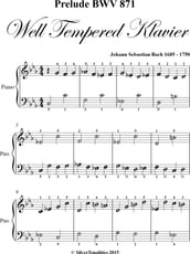 Prelude Bwv 871 Well Tempered Klavier Easiest Piano Sheet Music