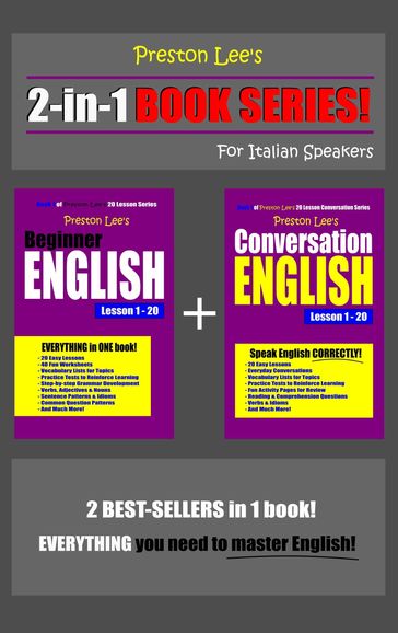Preston Lee's 2-in-1 Book Series! Beginner English & Conversation English Lesson 1: 20 For Italian Speakers - Preston Lee