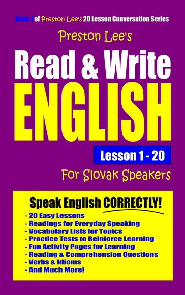 Preston Lee's Read & Write English Lesson 1: 20 For Slovak Speakers - Preston Lee