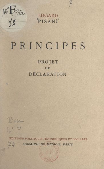 Principes - Edgard Pisani