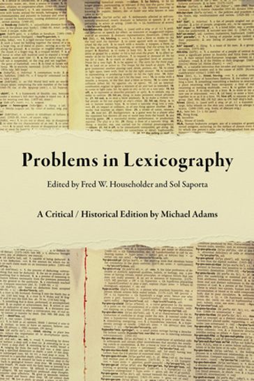 Problems in Lexicography - Michael Adams
