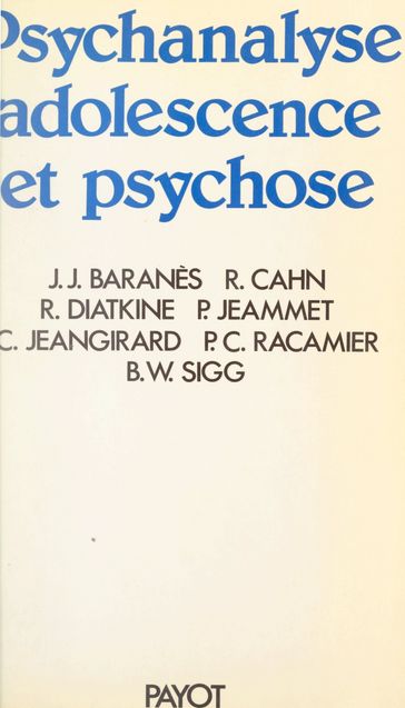 Psychanalyse, adolescence et psychose - Gérard Mendel - Paris Ministère de la Recherche