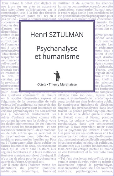 Psychanalyse et humanisme - Henri SZTULMAN