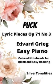 Puck Lyric Pieces Opus 71 Number 3 Easy Piano Sheet Music with Colored Notation