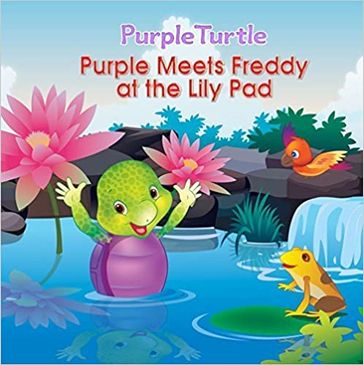 Purple Turtle - Purple Meets Freddy at the Lily Pad - Gail Skroback Hennessey - Purple Turtle