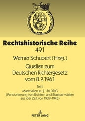 Quellen zum Deutschen Richtergesetz vom 8.9.1961