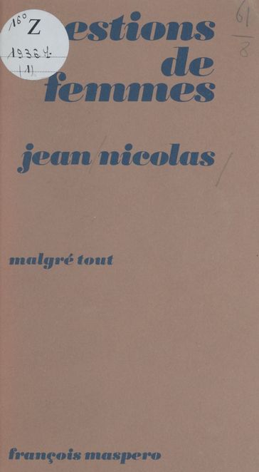 Questions de femmes - Jean Nicolas