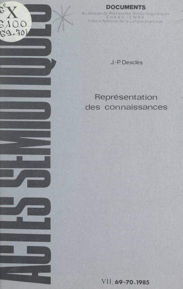Représentation des connaissances - Jean-Pierre Desclés - Julien Greimas Algirdas