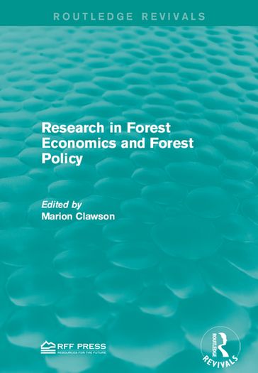 Research in Forest Economics and Forest Policy