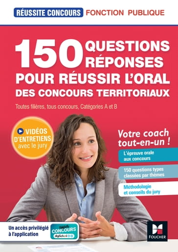 Réussite Concours - 150 questions/réponses pour l'oral - concours territoriaux- Préparation complète - Christine Drapp