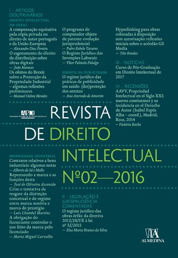 Revista de Direito Intelectual n.º 2 - 2016 - Apdi - Associação Portuguesa de Direito Intelectual