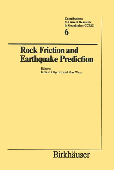 Rock Friction and Earthquake Prediction - BYERLEE - Wyss