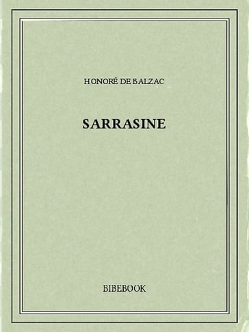 Sarrasine - Honoré de Balzac