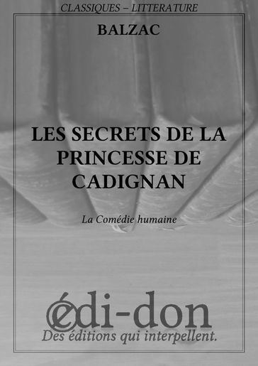 Secrets de la princesse de Cadignan - Balzac