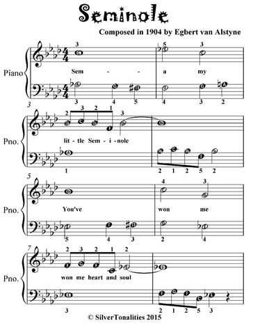 Seminole - Easiest Piano Sheet Music for Beginner Pianists - Silver Tonalities