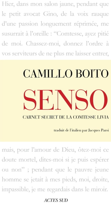 Senso (Carnet secret de la comtesse Livia) - Boito Camillo