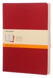 Set 3 Quaderni Cahier Journal a righe - Extralarge - Copertina Rossa