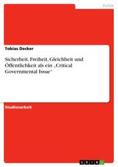 Sicherheit, Freiheit, Gleichheit und Öffentlichkeit als ein  Critical Governmental Issue 