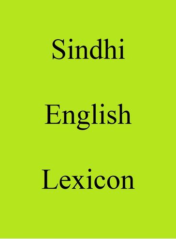 Sindhi English Lexicon - Trebor Hog