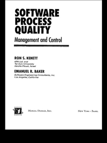 Software Process Quality - Ron S. Kenett - Emanuel Baker