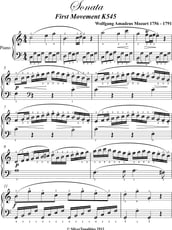 Sonata in C Major K545 First Movement Easy Piano Sheet Music