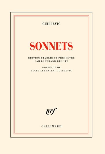 Sonnets - Eugène Guillevic - Bertrand Degott - Lucie Albertini-Guillevic