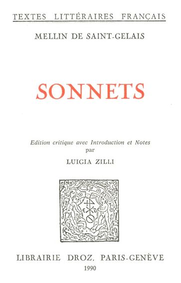 Sonnets - Luigia Zilli - Mellin de Saint-Gelais